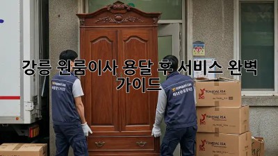 강릉 원룸이사 용달 후 서비스 완벽 가이드 🚚✨