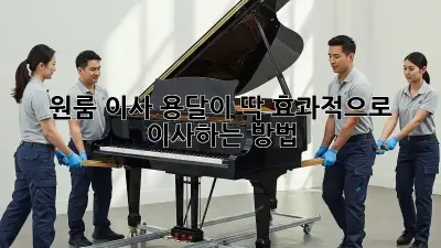 원룸 이사? 용달이 딱! 효과적으로 이사하는 방법