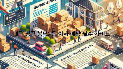 대구 남구 봉덕2동 이사 예약 필수 가이드